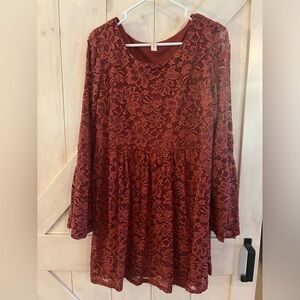 Peppermint USA Full Lace Dress with attached Slip